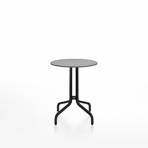 Emeco 1 Inch Cafe Table - Round Top Coffee table Emeco Table Top 24" Black Powder Coated Aluminum Gray HPL