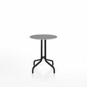 Emeco 1 Inch Cafe Table - Round Top Coffee table Emeco Table Top 24" Black Powder Coated Aluminum Gray Laminate Plywood