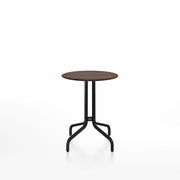 Emeco 1 Inch Cafe Table - Round Top Coffee table Emeco Table Top 24" Black Powder Coated Aluminum Walnut Wood