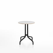 Emeco 1 Inch Cafe Table - Round Top Coffee table Emeco Table Top 24" Black Powder Coated Aluminum White Laminate Plywood