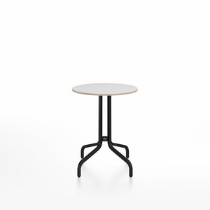 Emeco 1 Inch Cafe Table - Round Top Coffee table Emeco Table Top 24" Black Powder Coated Aluminum White Laminate Plywood