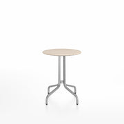 Emeco 1 Inch Cafe Table - Round Top Coffee table Emeco Table Top 24" Brushed Aluminum Ash Wood