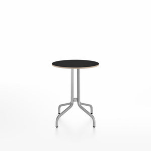 Emeco 1 Inch Cafe Table - Round Top Coffee table Emeco Table Top 24" Brushed Aluminum Black Laminate Plywood