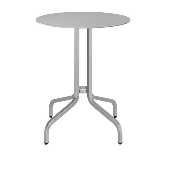 Emeco 1 Inch Cafe Table - Round Top Coffee table Emeco Table Top 24&quot; Brushed Aluminum Brushed Aluminum