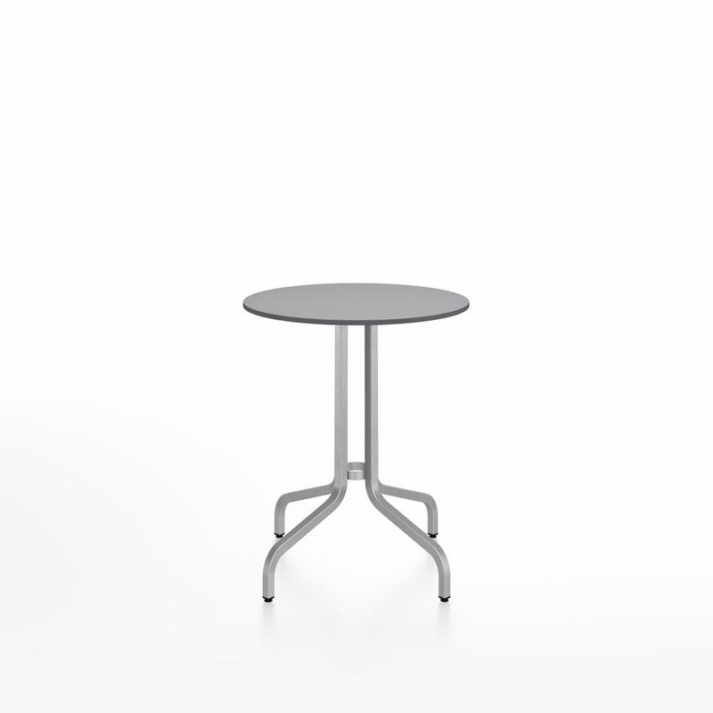 Emeco 1 Inch Cafe Table - Round Top Coffee table Emeco Table Top 24" Brushed Aluminum Gray HPL