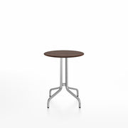 Emeco 1 Inch Cafe Table - Round Top Coffee table Emeco Table Top 24" Brushed Aluminum Walnut Wood
