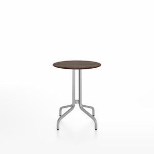 Emeco 1 Inch Cafe Table - Round Top Coffee table Emeco Table Top 24" Brushed Aluminum Walnut Wood