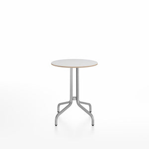 Emeco 1 Inch Cafe Table - Round Top Coffee table Emeco Table Top 24" Brushed Aluminum White Laminate Plywood