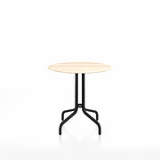 Emeco 1 Inch Cafe Table - Round Top Coffee table Emeco Table Top 30" Black Powder Coated Aluminum Accoya Wood