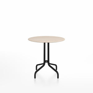 Emeco 1 Inch Cafe Table - Round Top Coffee table Emeco Table Top 30" Black Powder Coated Aluminum Ash Wood