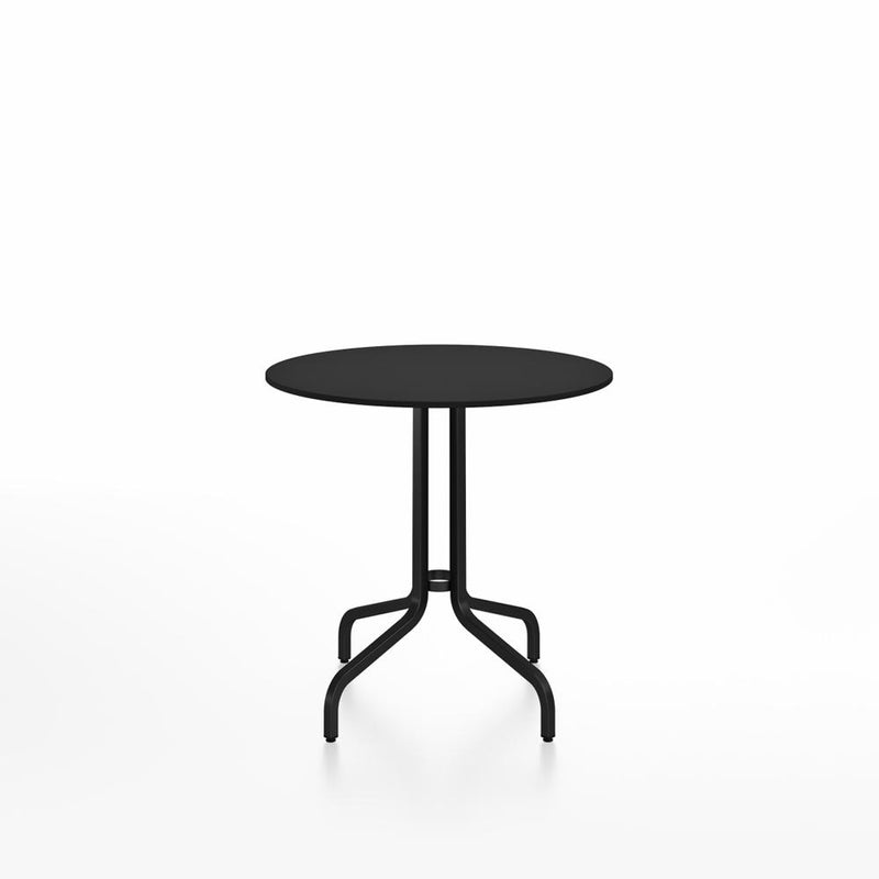 Emeco 1 Inch Cafe Table - Round Top Coffee table Emeco Table Top 30" Black Powder Coated Aluminum Black HPL