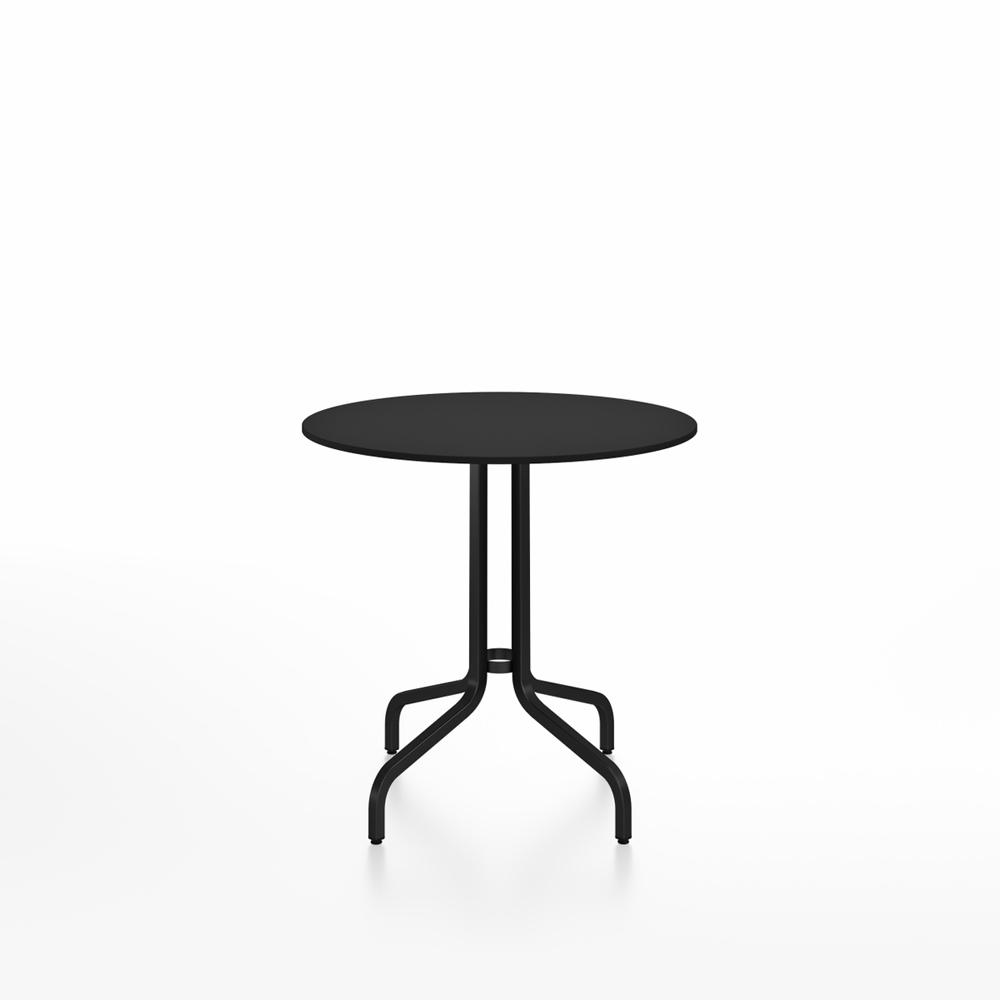 Emeco 1 Inch Cafe Table - Round Top Coffee table Emeco Table Top 30" Black Powder Coated Aluminum Black HPL