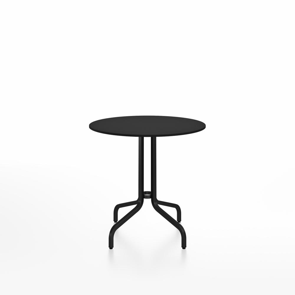 Emeco 1 Inch Cafe Table - Round Top Coffee table Emeco Table Top 30" Black Powder Coated Aluminum Black HPL