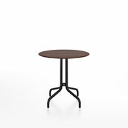 Emeco 1 Inch Cafe Table - Round Top Coffee table Emeco Table Top 30" Black Powder Coated Aluminum Walnut Wood