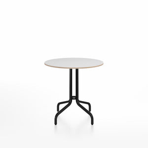 Emeco 1 Inch Cafe Table - Round Top Coffee table Emeco Table Top 30" Black Powder Coated Aluminum White Laminate Plywood