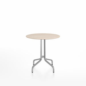 Emeco 1 Inch Cafe Table - Round Top Coffee table Emeco Table Top 30" Brushed Aluminum Ash Wood