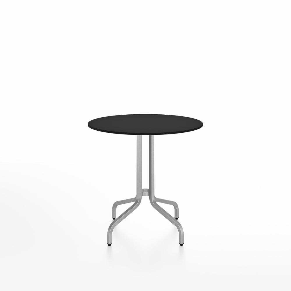 Emeco 1 Inch Cafe Table - Round Top Coffee table Emeco Table Top 30" Brushed Aluminum Black HPL