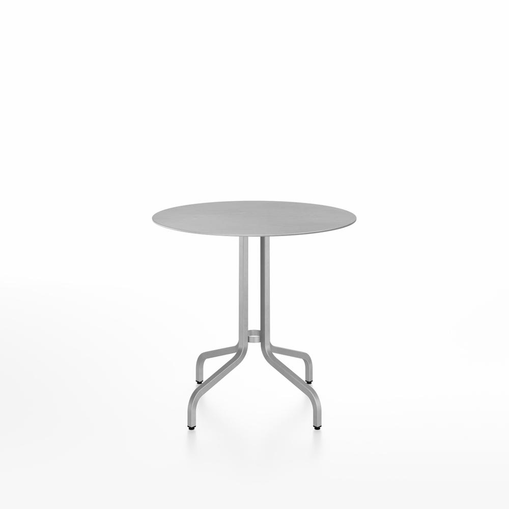 Emeco 1 Inch Cafe Table - Round Top Coffee table Emeco Table Top 30&quot; Brushed Aluminum Brushed Aluminum