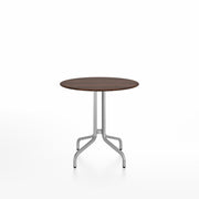 Emeco 1 Inch Cafe Table - Round Top Coffee table Emeco Table Top 30" Brushed Aluminum Walnut Wood