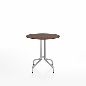 Emeco 1 Inch Cafe Table - Round Top Coffee table Emeco Table Top 30" Brushed Aluminum Walnut Wood