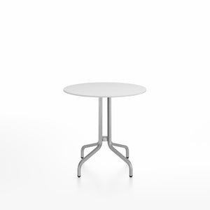 Emeco 1 Inch Cafe Table - Round Top Coffee table Emeco Table Top 30" Brushed Aluminum White HPL
