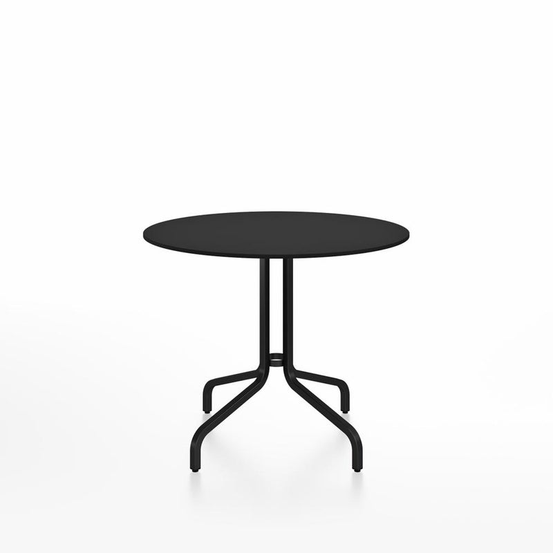 Emeco 1 Inch Cafe Table - Round Top Coffee table Emeco Table Top 36" Black Powder Coated Aluminum Black HPL