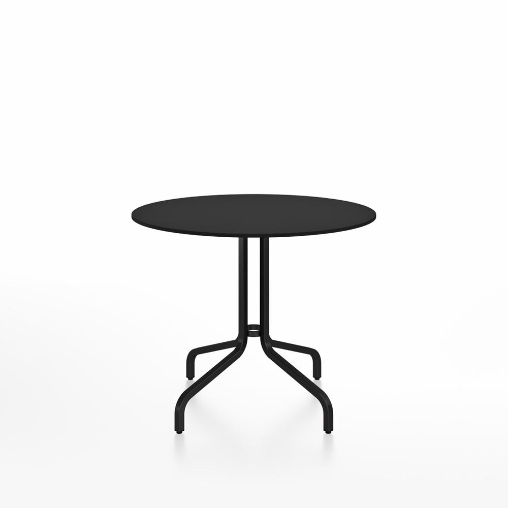 Emeco 1 Inch Cafe Table - Round Top Coffee table Emeco Table Top 36&quot; Black Powder Coated Aluminum Black HPL