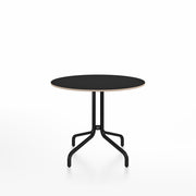Emeco 1 Inch Cafe Table - Round Top Coffee table Emeco Table Top 36" Black Powder Coated Aluminum Accoya Wood