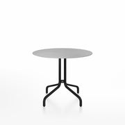 Emeco 1 Inch Cafe Table - Round Top Coffee table Emeco Table Top 36" Black Powder Coated Aluminum Brushed Aluminum