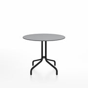 Emeco 1 Inch Cafe Table - Round Top Coffee table Emeco Table Top 36" Black Powder Coated Aluminum Gray HPL