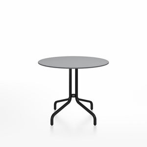 Emeco 1 Inch Cafe Table - Round Top Coffee table Emeco Table Top 36" Black Powder Coated Aluminum Gray HPL