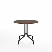 Emeco 1 Inch Cafe Table - Round Top Coffee table Emeco Table Top 36" Black Powder Coated Aluminum Walnut Wood