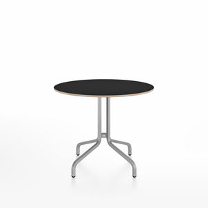 Emeco 1 Inch Cafe Table - Round Top Coffee table Emeco Table Top 36" Brushed Aluminum Black Laminate Plywood
