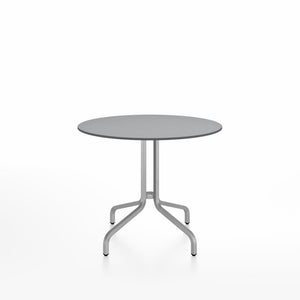 Emeco 1 Inch Cafe Table - Round Top Coffee table Emeco Table Top 36" Brushed Aluminum Gray HPL