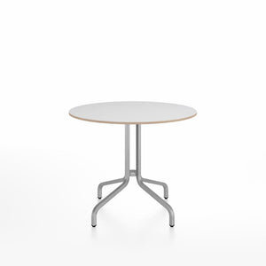 Emeco 1 Inch Cafe Table - Round Top Coffee table Emeco Table Top 36" Brushed Aluminum White Laminate Plywood