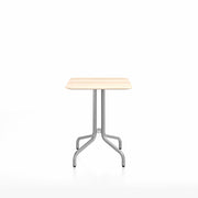 Emeco 1 Inch Cafe Table - Square Top Coffee table Emeco Table Top 24" Brushed Aluminum Accoya Wood