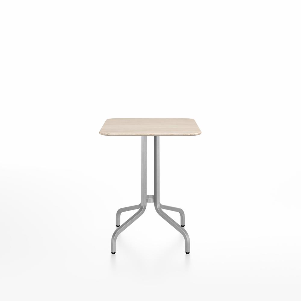 Emeco 1 Inch Cafe Table - Square Top Coffee table Emeco Table Top 24" Brushed Aluminum Ash Wood