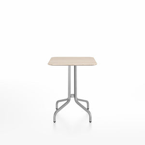 Emeco 1 Inch Cafe Table - Square Top Coffee table Emeco Table Top 24" Brushed Aluminum Ash Wood