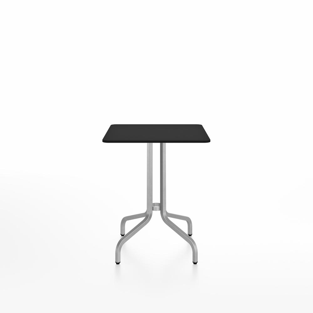 Emeco 1 Inch Cafe Table - Square Top Coffee table Emeco Table Top 24&quot; Brushed Aluminum Black HPL