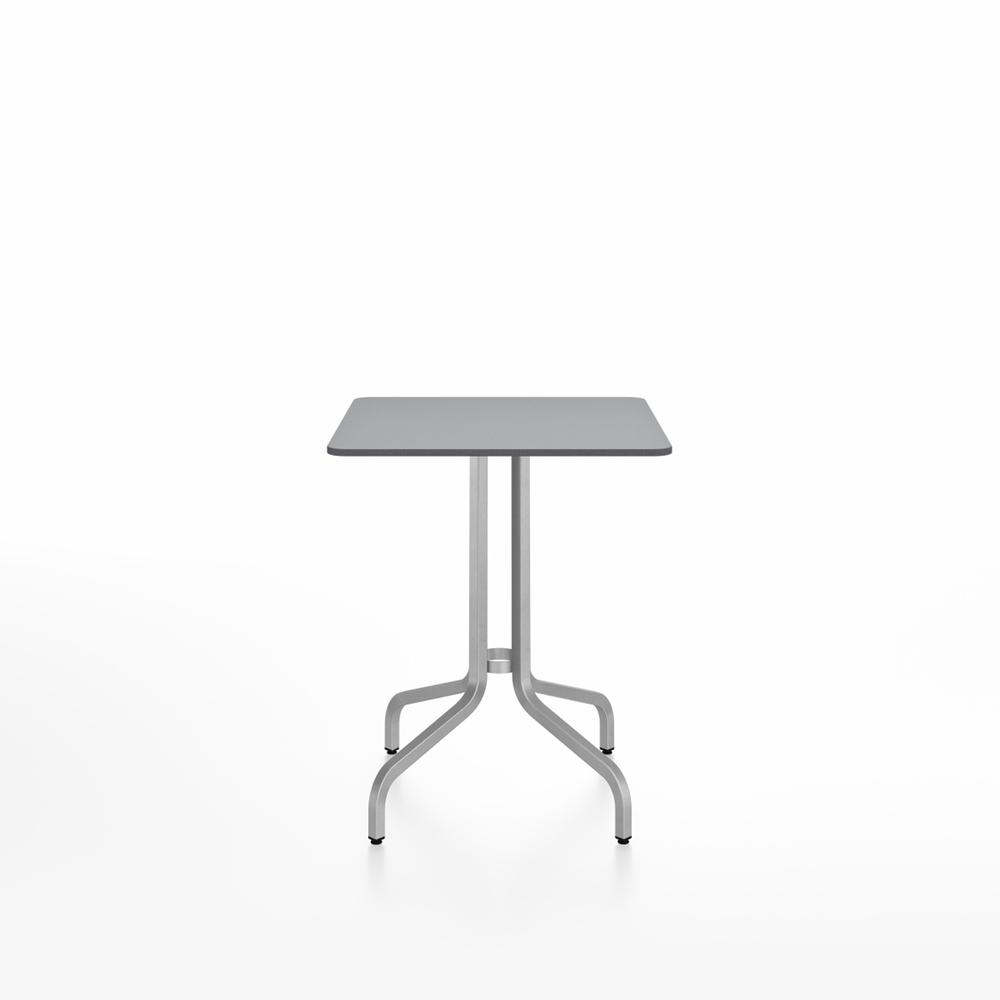 Emeco 1 Inch Cafe Table - Square Top Coffee table Emeco Table Top 24&quot; Brushed Aluminum Gray HPL