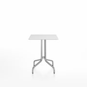 Emeco 1 Inch Cafe Table - Square Top Coffee table Emeco Table Top 24" Brushed Aluminum White HPL