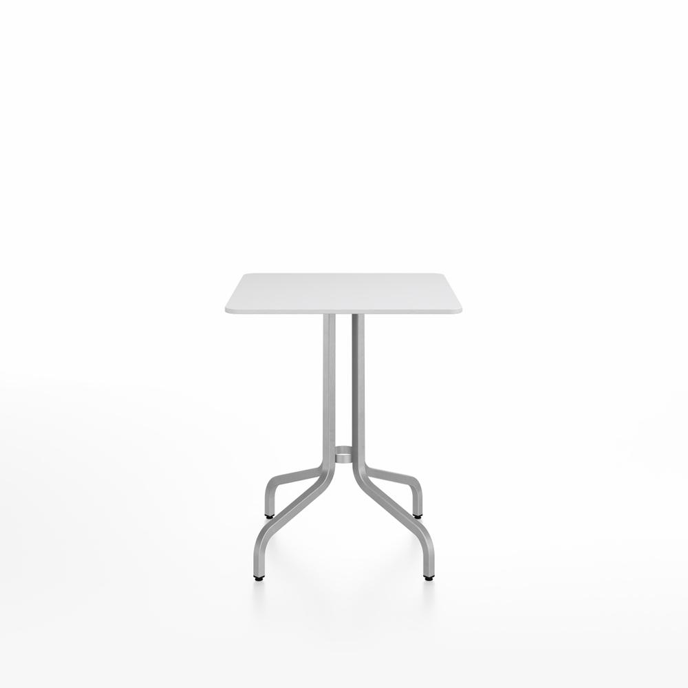 Emeco 1 Inch Cafe Table - Square Top Coffee table Emeco Table Top 24" Brushed Aluminum White HPL