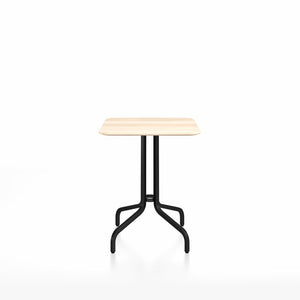 Emeco 1 Inch Cafe Table - Square Top Coffee table Emeco Table Top 24" Black Powder Coated Aluminum Accoya Wood