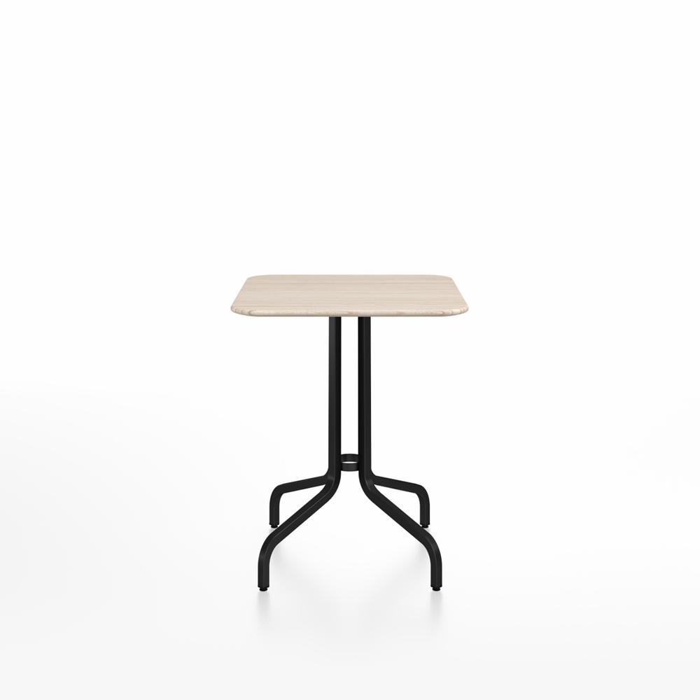 Emeco 1 Inch Cafe Table - Square Top Coffee table Emeco Table Top 24&quot; Black Powder Coated Aluminum Ash Wood