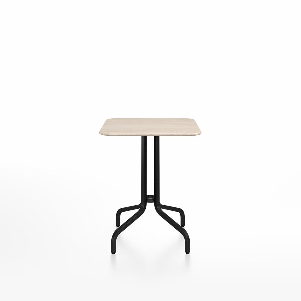 Emeco 1 Inch Cafe Table - Square Top Coffee table Emeco Table Top 24" Black Powder Coated Aluminum Ash Wood