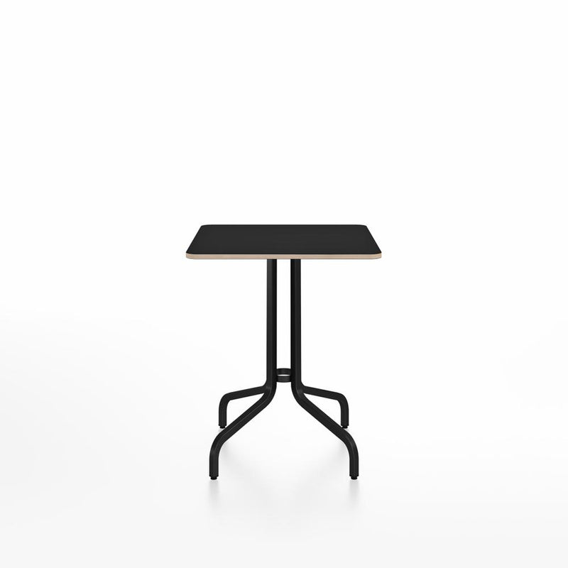 Emeco 1 Inch Cafe Table - Square Top Coffee table Emeco Table Top 24" Black Powder Coated Aluminum Black Laminate Plywood