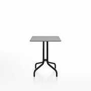 Emeco 1 Inch Cafe Table - Square Top Coffee table Emeco Table Top 24" Black Powder Coated Aluminum Gray HPL