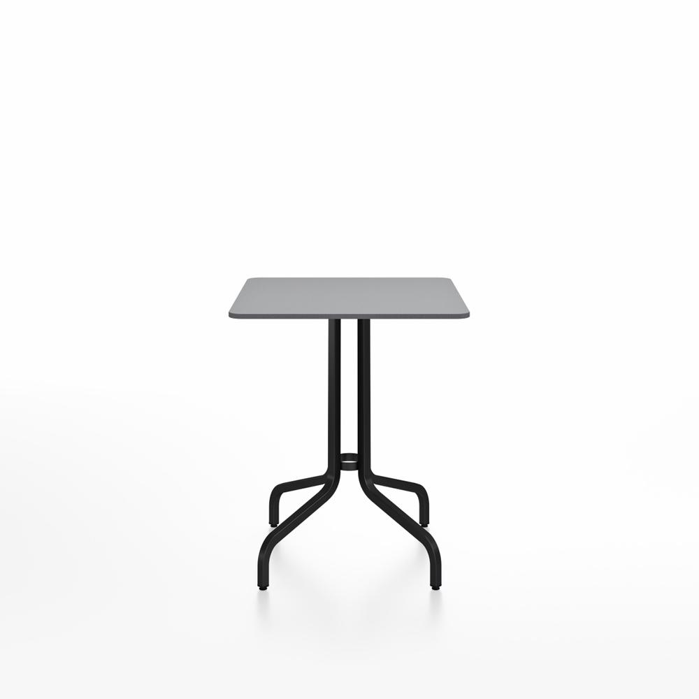 Emeco 1 Inch Cafe Table - Square Top Coffee table Emeco Table Top 24&quot; Black Powder Coated Aluminum Gray HPL