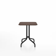 Emeco 1 Inch Cafe Table - Square Top Coffee table Emeco Table Top 24" Black Powder Coated Aluminum Walnut Wood