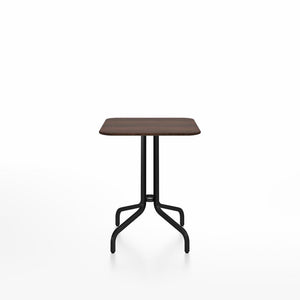 Emeco 1 Inch Cafe Table - Square Top Coffee table Emeco Table Top 24" Black Powder Coated Aluminum Walnut Wood